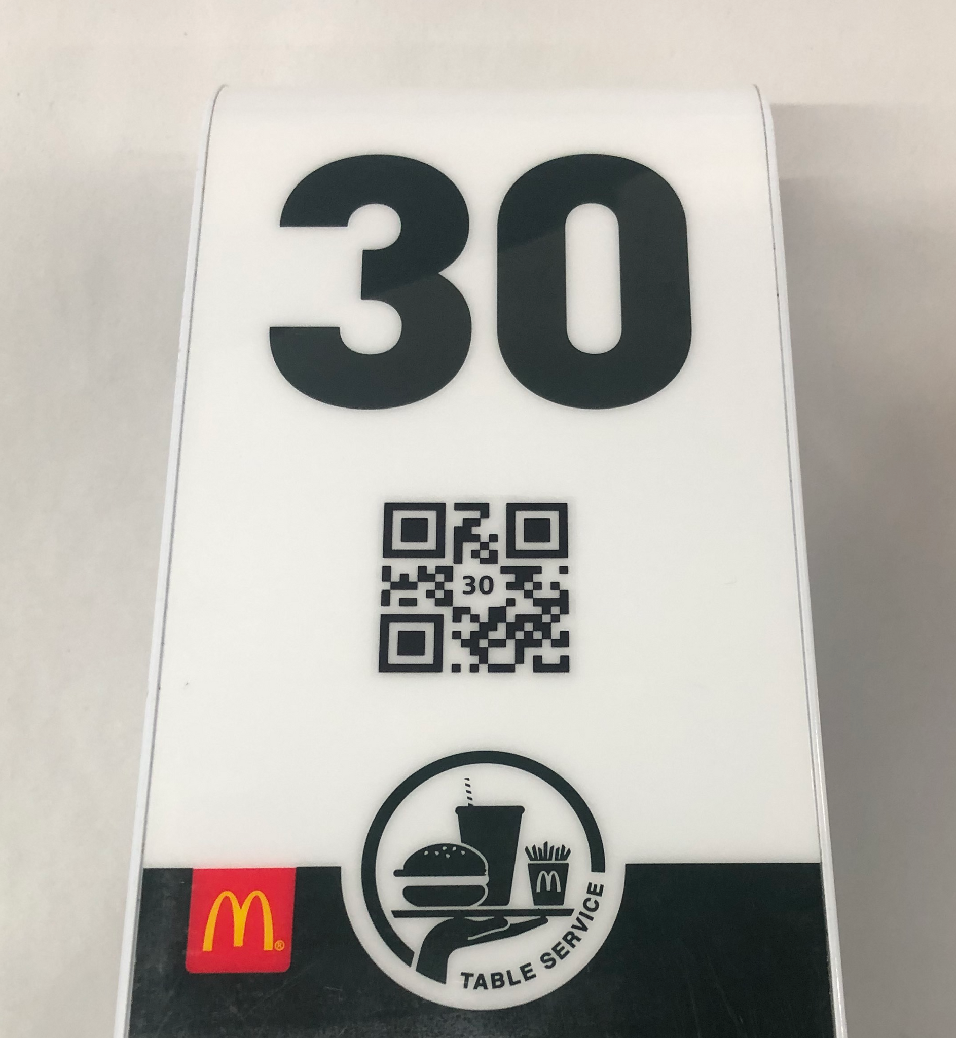 qr code table tent QR Code Stickers for McDonald's Tents – Flybuy Store